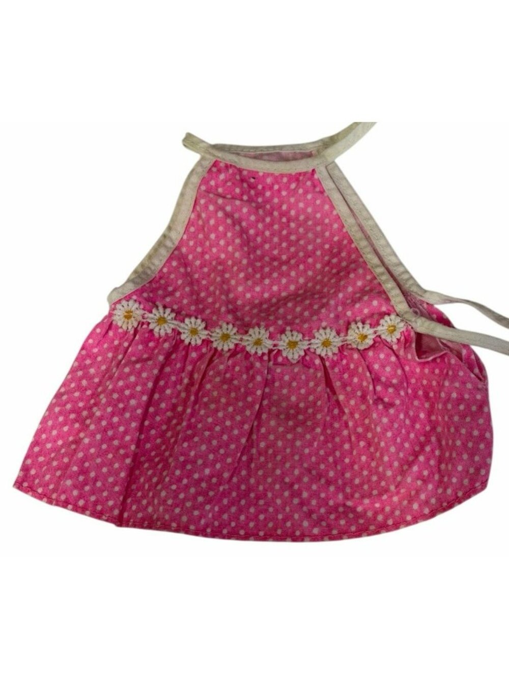 Vintage 1973 KENNER Baby Alive Doll Replacement Dress Pink Polka Dot Daisy Tie